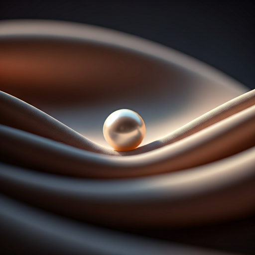 A single freshwater pearl on softly draped silk